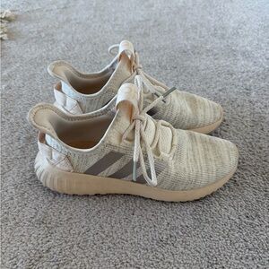 Adidas Cream Knit Lace-Up Sneakers